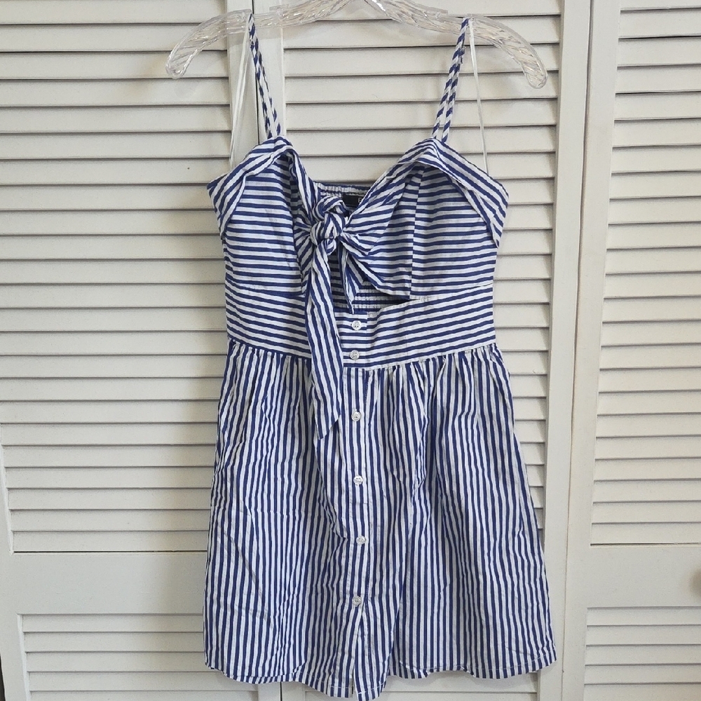 Striped Blue and White Mini Dress